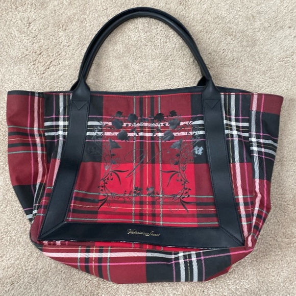 Victoria's Secret Handbags - Victoria’s Secret floral red and black tote womens bag